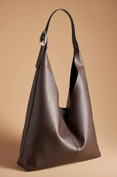 By Anthropologie The Love Knot Slouchy Bag: Buckle Edition In Brown