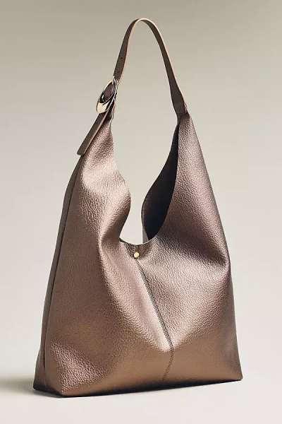 By Anthropologie The Love Knot Slouchy Bag: Buckle Edition In Gold