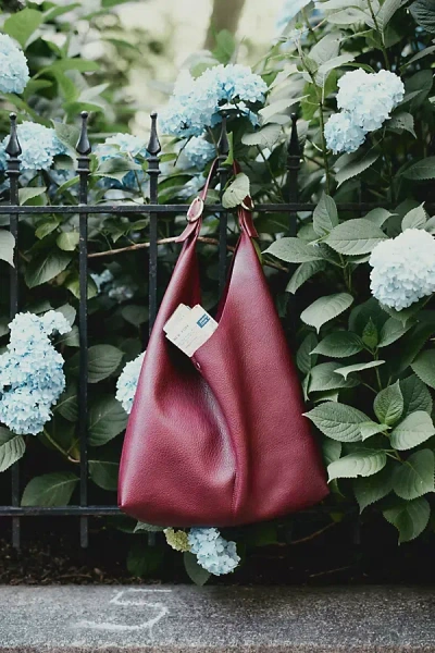 By Anthropologie The Love Knot Slouchy Bag: Buckle Edition In Red