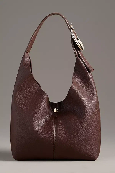 By Anthropologie The Love Knot Slouchy Bag: Mini Buckle Edition In Brown