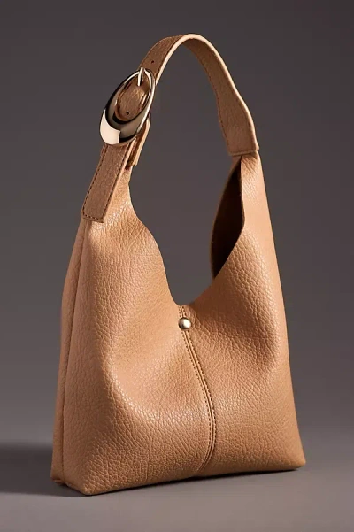 By Anthropologie The Love Knot Slouchy Bag: Mini Buckle Edition In Beige