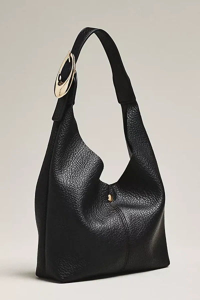 By Anthropologie The Love Knot Slouchy Bag: Mini Buckle Edition In Black