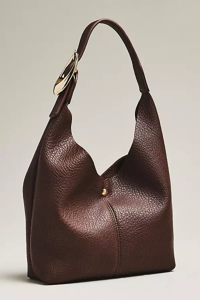 By Anthropologie The Love Knot Slouchy Bag: Mini Buckle Edition In Brown