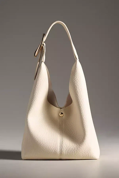 By Anthropologie The Love Knot Slouchy Bag: Mini Buckle Edition In White