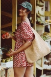 By Anthropologie The Love Knot Slouchy Bag: Raffia Buckle Edition In Beige