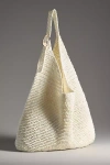 By Anthropologie The Love Knot Slouchy Bag: Raffia Buckle Edition In Beige
