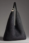 By Anthropologie The Love Knot Slouchy Bag: Raffia Buckle Edition In Black