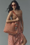 By Anthropologie The Love Knot Slouchy Bag: Raffia Buckle Edition In Red