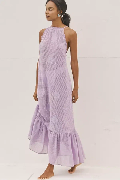 By Anthropologie The Malika Crochet Dress In Purple