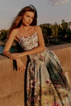 By Anthropologie The Muse Basque-waist Midi Dress In Multi