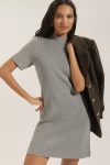 By Anthropologie The Nina Short-sleeve Mock-neck Mod Mini Dress In Multicolor