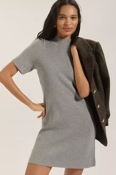 By Anthropologie The Nina Short-sleeve Mock-neck Mod Mini Dress In Multicolor