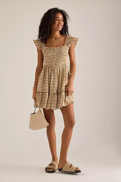 By Anthropologie The Peregrine 100% European Linen Mini Dress In Multi