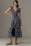 By Anthropologie The Peregrine Midi Dress In Blue