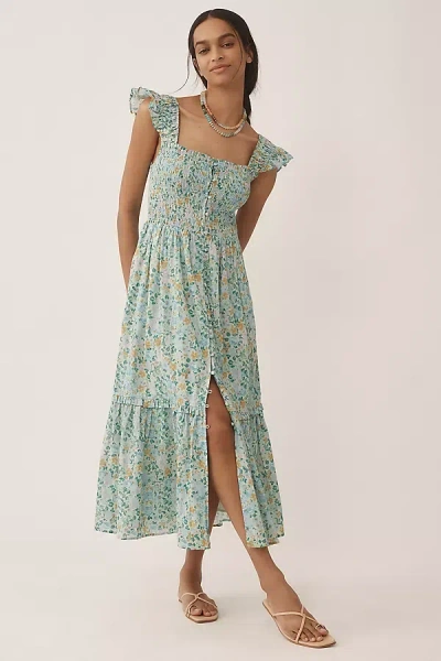 By Anthropologie The Peregrine Midi Dress In Blue