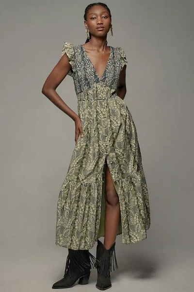 By Anthropologie The Peregrine Midi Dress In Green