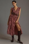 By Anthropologie The Peregrine Midi Dress In Pink