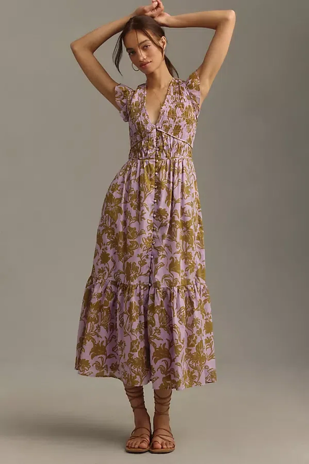 By Anthropologie The Peregrine Midi Dress In Purple | ModeSens