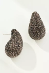 By Anthropologie The Petra Drop Earrings: Pavé Edition In Grey
