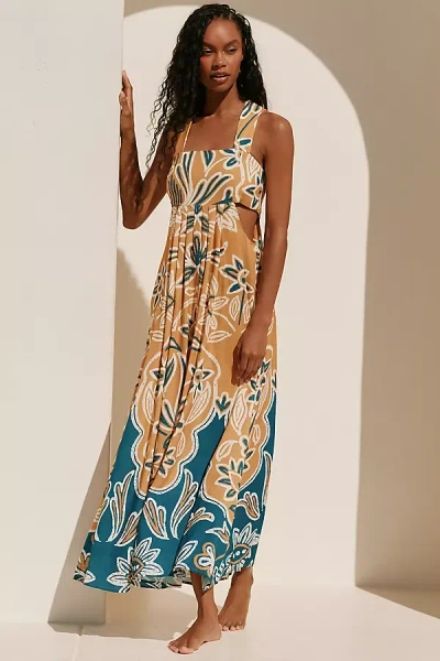 By Anthropologie The Piper Bandeau Maxi Dress In Blue