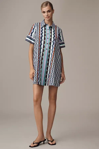 By Anthropologie The Pollie Short-sleeve Swing Tunic Mini Dress In Purple