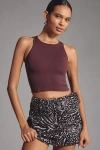 By Anthropologie The Reegan Seamless Ribbed Cropped Tank Top In Brown