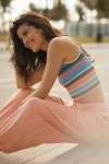 By Anthropologie The Reegan Seamless Ribbed Cropped Tank Top In Multicolor