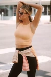 By Anthropologie The Reegan Seamless Ribbed Cropped Tank Top In Orange