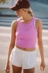 By Anthropologie The Reegan Seamless Ribbed Cropped Tank Top In Purple