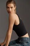 By Anthropologie The Renna Seamless Scoop-neck Tank Top In Black