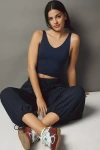 By Anthropologie The Renna Seamless Scoop-neck Tank Top In Blue