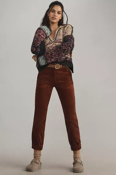 By Anthropologie The Richie Slim Joggers: Corduroy Edition Pants In Red