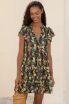 By Anthropologie The Shelbie Tiered Mini Dress In Multicolor