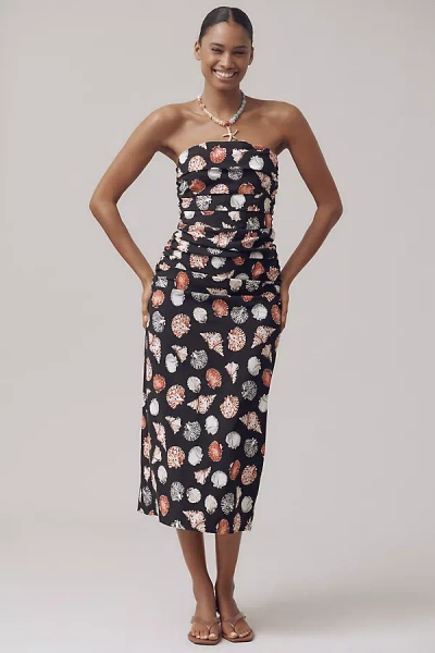 By Anthropologie The Soleil Slim Strapless Ruched Dress: Magic Fabric Edition