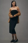 By Anthropologie Slim Strapless Ruched Dress In Black