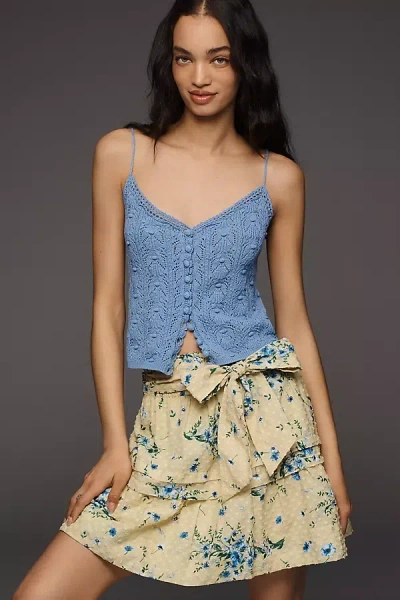 By Anthropologie The Somerset Mini Skirt In Blue