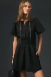By Anthropologie The Somerset Romper: Poplin Edition In Black