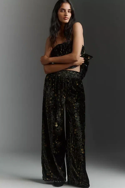 By Anthropologie The Somerset Velvet Pull-on Pants In Green