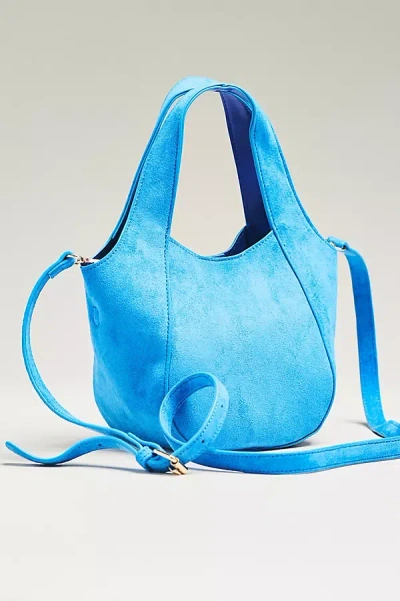 By Anthropologie The Sonia Faux Suede Mini Slouchy Tote Bag In Blue