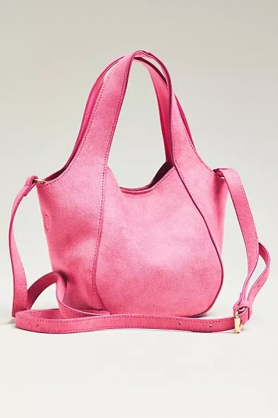 By Anthropologie The Sonia Faux Suede Mini Slouchy Tote Bag In Pink