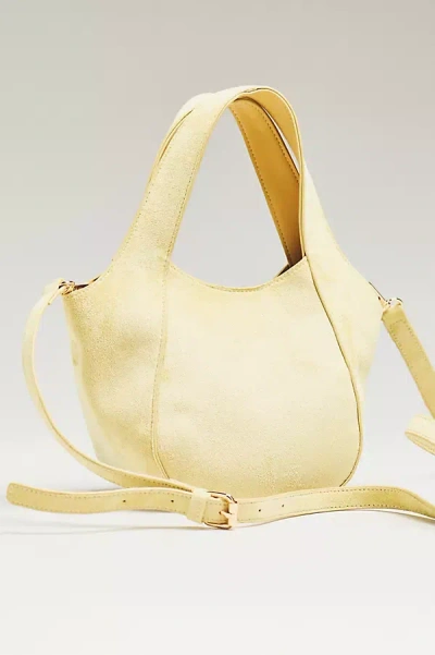 By Anthropologie The Sonia Faux Suede Mini Slouchy Tote Bag In Yellow