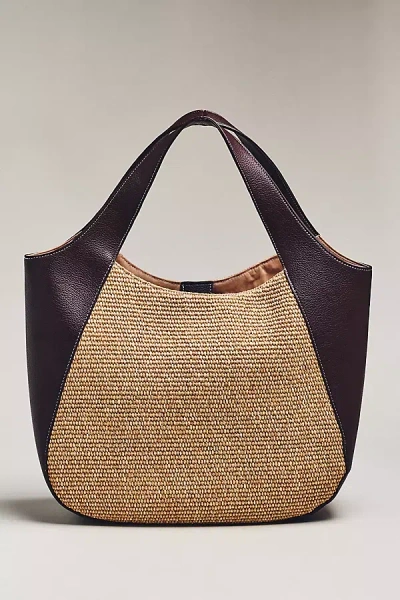 By Anthropologie The Sonia Raffia Slouchy Tote Bag In Brown