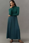 By Anthropologie The Thea High-neck Mockable Maxi Jumper Dress In Green