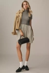 By Anthropologie The Thea Short Sleeve Twofer Mini Dress In Gray