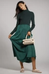 By Anthropologie The Thea Twofer Sweater Dress In Green