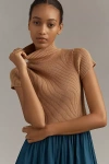 By Anthropologie Short-sleeve Mock-neck Mockable Mini Jumper Dress In Multicolor