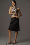 By Anthropologie The Tilda Knee-length Slip Skirt In Black