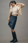By Anthropologie The Tilda Knee-length Slip Skirt In Blue