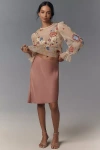 By Anthropologie The Tilda Knee-length Slip Skirt In Pink
