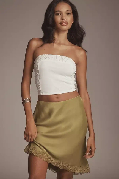 By Anthropologie The Tilda Knee-length Slip Skirt: Scallop Lace Edition